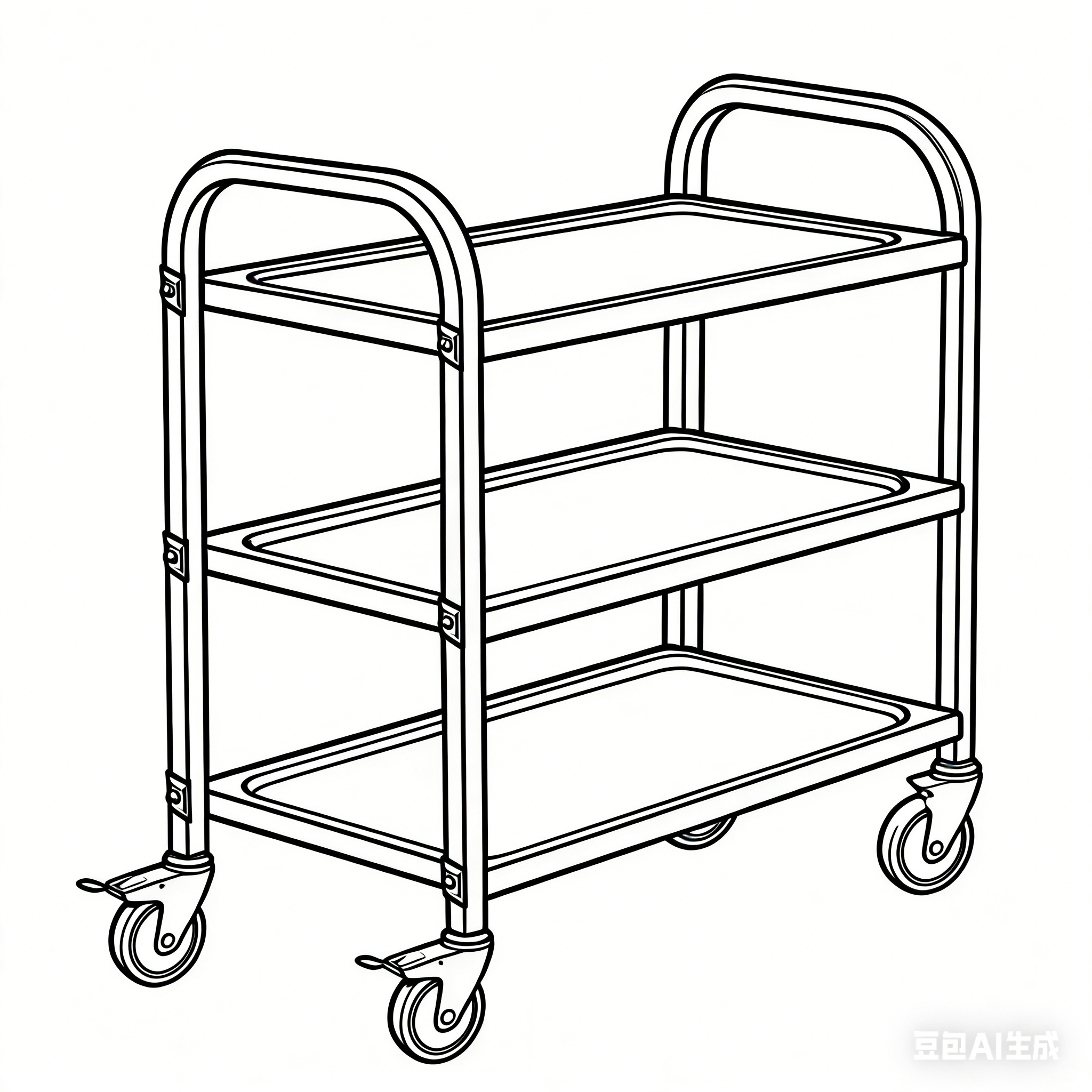 豫众诺 不锈钢餐车 三层中号 个高清大图