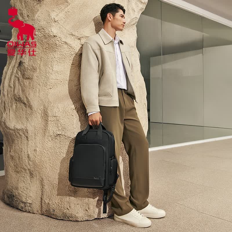 爱华仕(OIWAS) 双肩包 OCB4991 黑色高清大图