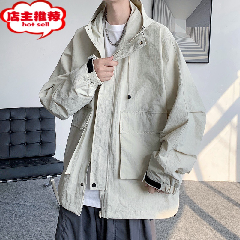 SHANCHAO机能风外套男秋季运动户外宽松夹克青少年潮搭登山服上衣服