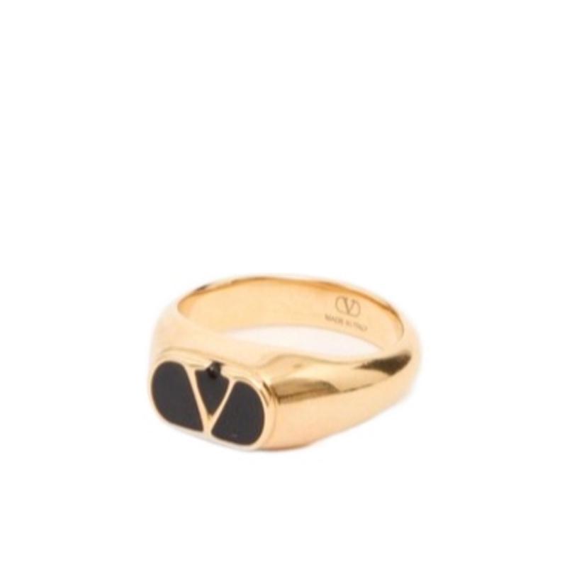 华伦天奴(Valentino)女款vlogo黄铜戒圈戒指时尚个性耳饰饰品