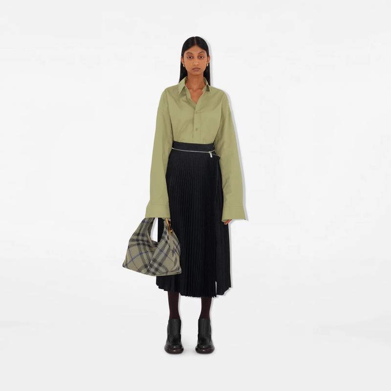 博柏利(BURBERRY)女士单肩包中号Peg旅行袋拉链开合拉丝金属配件