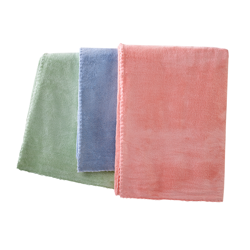 洁玉 清婉珊瑚绒70*140cm浴巾1条 J0027B 绿色高清大图