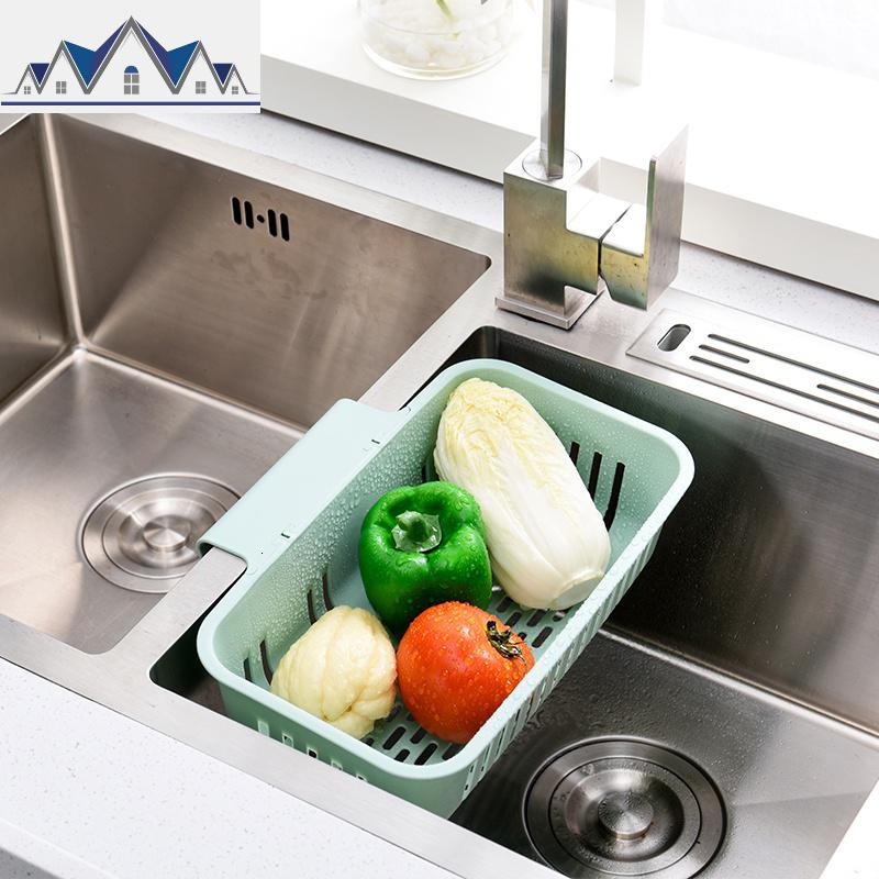 厨房水置物架沥水洗碗池碗筷抹布收纳挂架免打孔用品用具小百货_987_19 蓝色