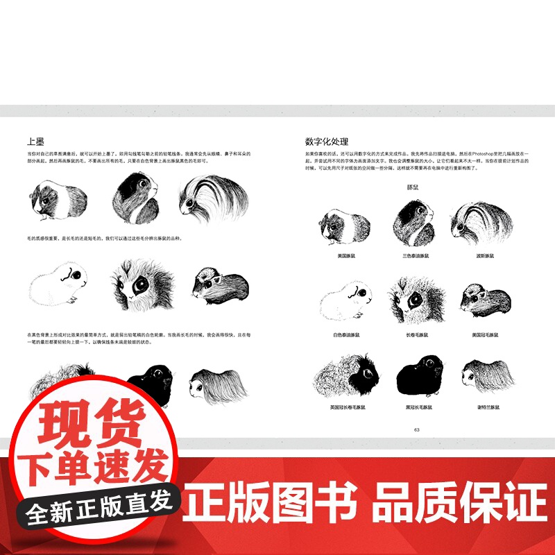 正版 用水墨技法画动物 西方绘画技法经典教程 水墨技法爱好者初学者实用手册 现代插画水墨画素材 上海书画出版社高清大图