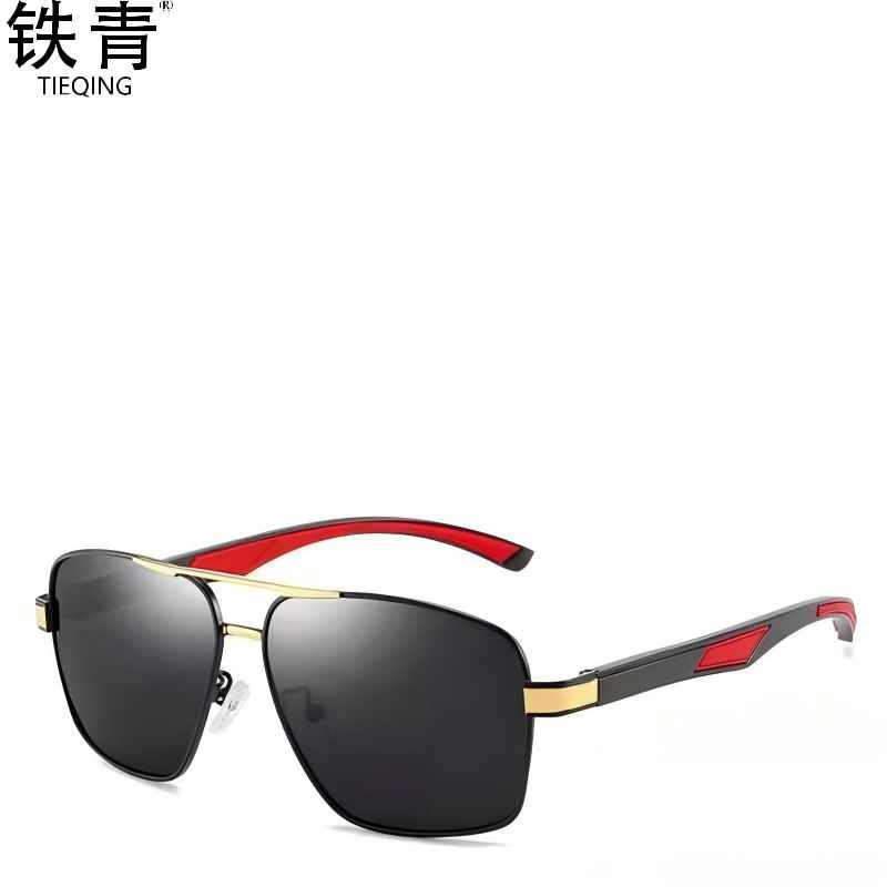 铁青偏光眼镜PG31 个 黑金框灰片