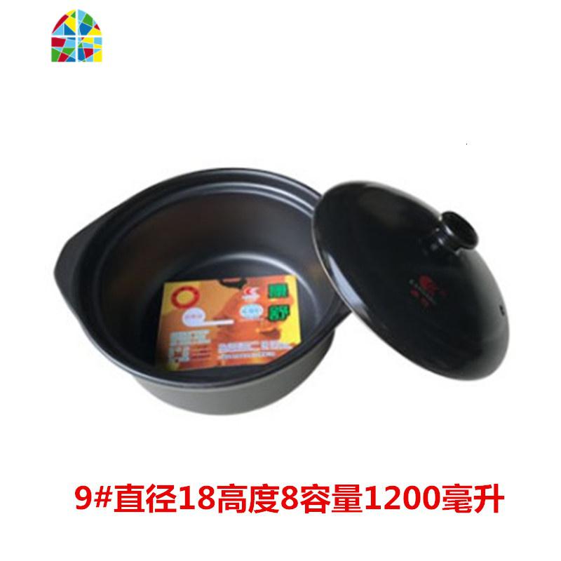 可高温炖锅家用明火直烧陶瓷砂锅米线专用沙锅煮粥汤煲汤锅 FENGHOU 9#黑色无盖1人使用15个起批发价高清大图