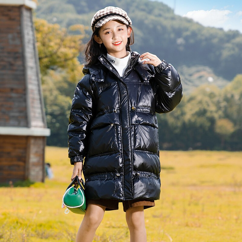 minanser童装女童羽绒服2021冬装新款洋气儿童色加厚保暖上衣韩版女孩