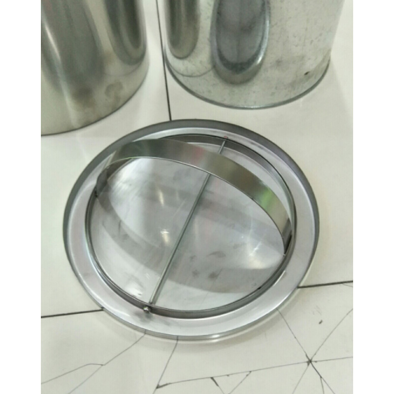 企购优品商用不锈钢翻盖圆形垃圾桶38*72cm