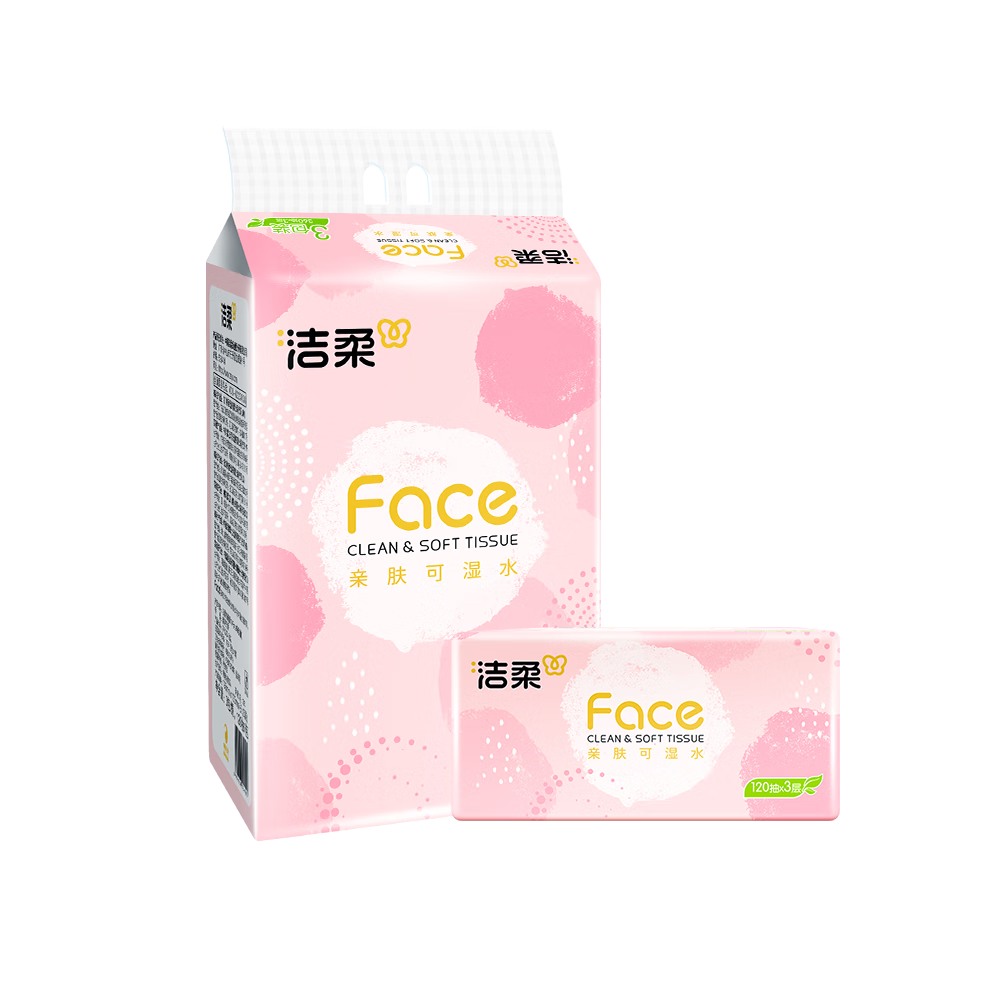TR056501A洁柔牌纸面巾(粉色软抽)100抽3层(4包装)