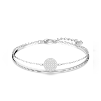[清仓]原装进口SWAROVSKI Ginger施华洛世奇球拍水晶手链手镯二合一女士银色 女友七夕情人节礼物