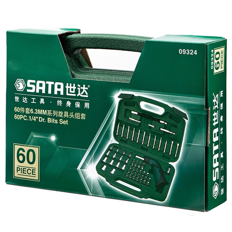 世达09324 中孔花形套筒旋具头组套批头螺丝刀60件套装