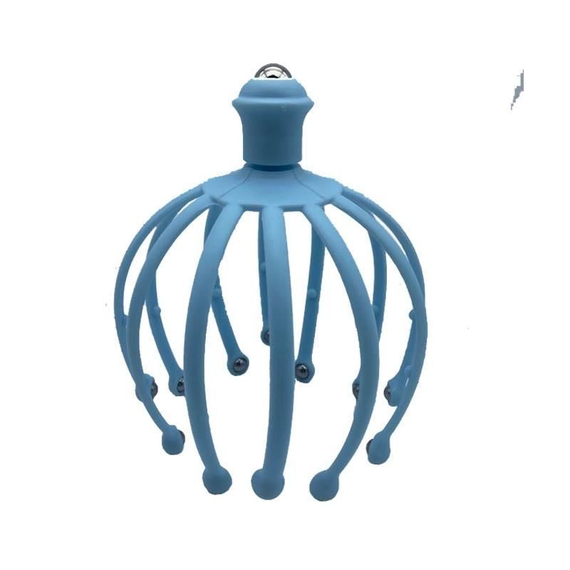 升级款头皮十二爪头部按摩器解压神器按摩器按摩器八爪鱼头部蓝色款1