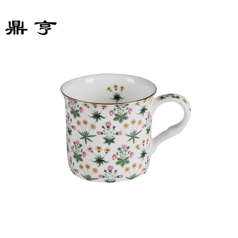 鼎亨小清新 英式田园风马克杯 复古奶茶杯咖啡杯 高骨瓷 古典精美