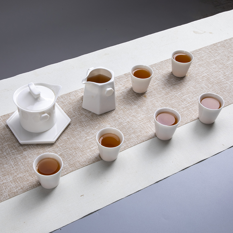 唐宏坊茶具套装 德化白瓷 羊脂玉瓷功夫茶整套茶壶茶杯 办公室陶瓷 功夫茶具套装 羊脂玉瓷茶具套装
