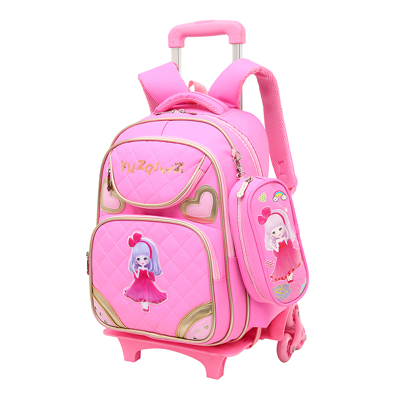 小学生韩版拉杆书包35年级男女生儿童双肩背三轮爬楼梯812周岁