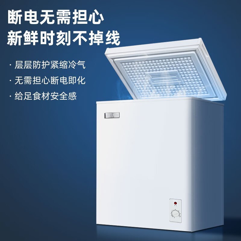 冰柜58升家用节能小冰柜迷你卧式冷藏冷冻转换一级能耗小型变温冷柜