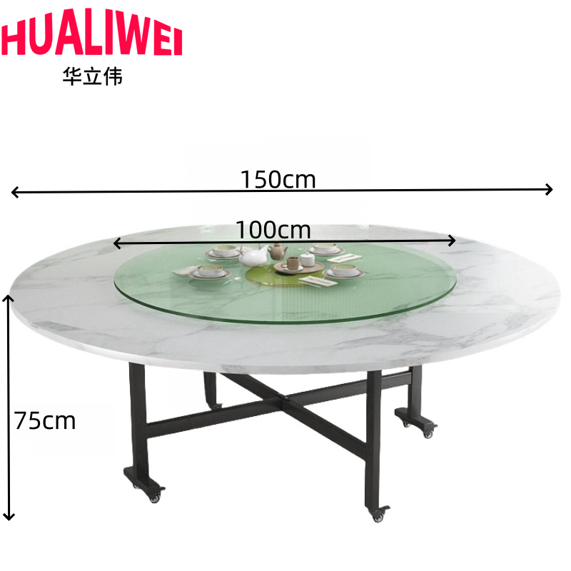 华立伟餐桌180*180*75cm张高清大图