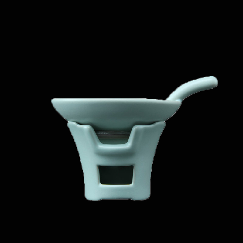唐宏坊 汝窑茶漏创意过滤网滤茶器茶滤茶托青瓷功夫茶具配件茶道日式茶隔 款式二
