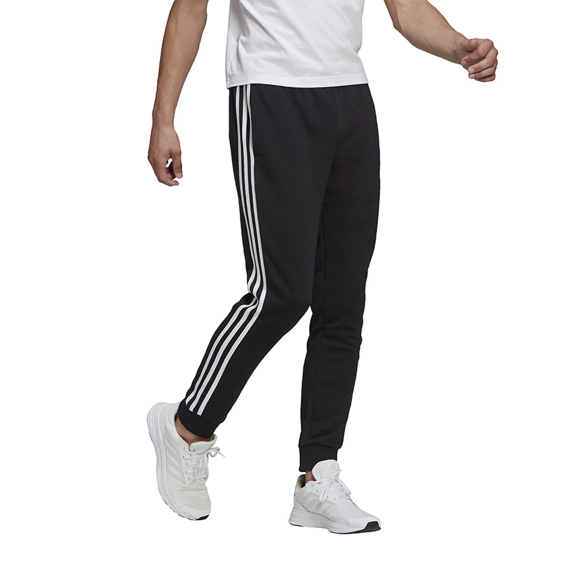 adidas M 3s Ft Tc Pt 收口三条纹运动裤装 男款 黑色 GK8831