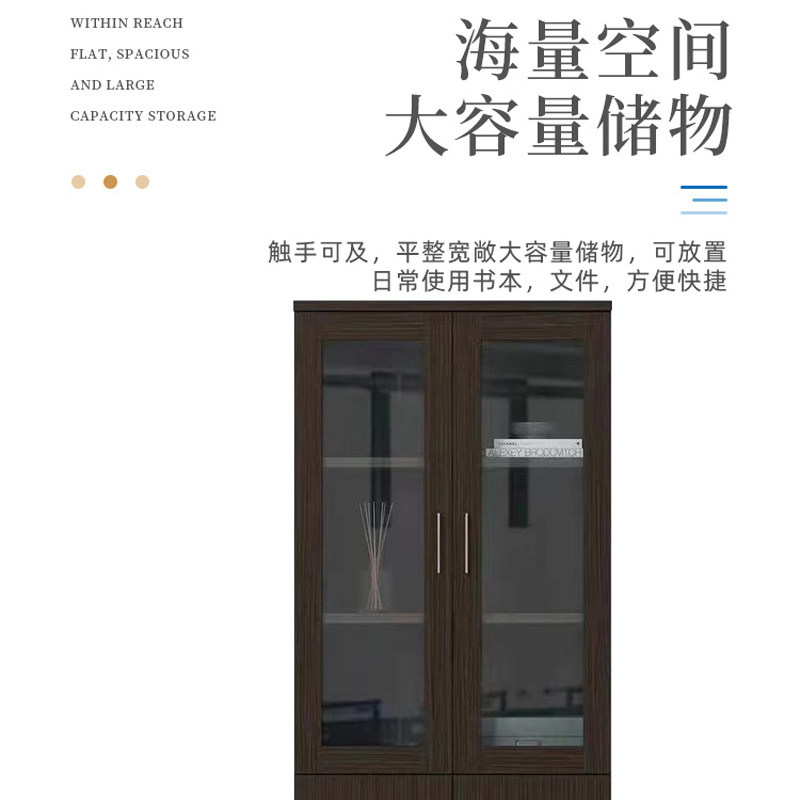 臻远 ZY-W-08043文件柜木质储物柜资料柜老板桌大班台配套书柜 二门