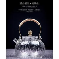玻璃煮茶壶电陶炉烧水壶锤纹耐热玻璃茶具明火加热耐高温提梁壶