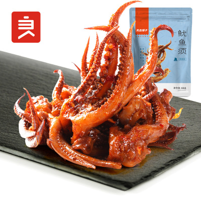 【良品铺子】鱿鱼须66g*1袋 烧烤味 鱿鱼足小鱿鱼干海鲜零食即食特产小吃袋装