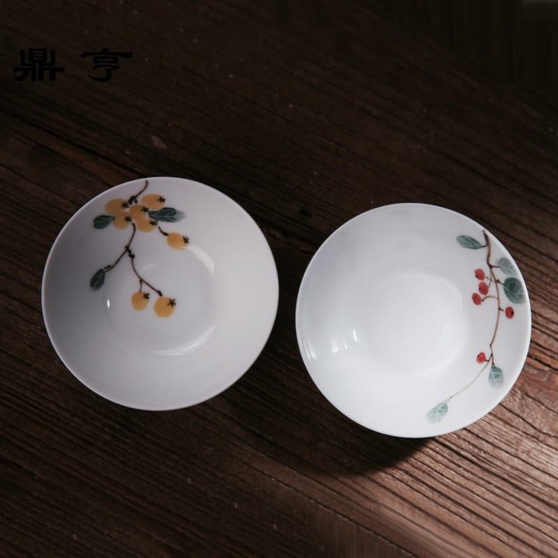 鼎亨原创手绘青花陶瓷餐具多用碟子景德镇中式咸菜小圆碟家用醋碟