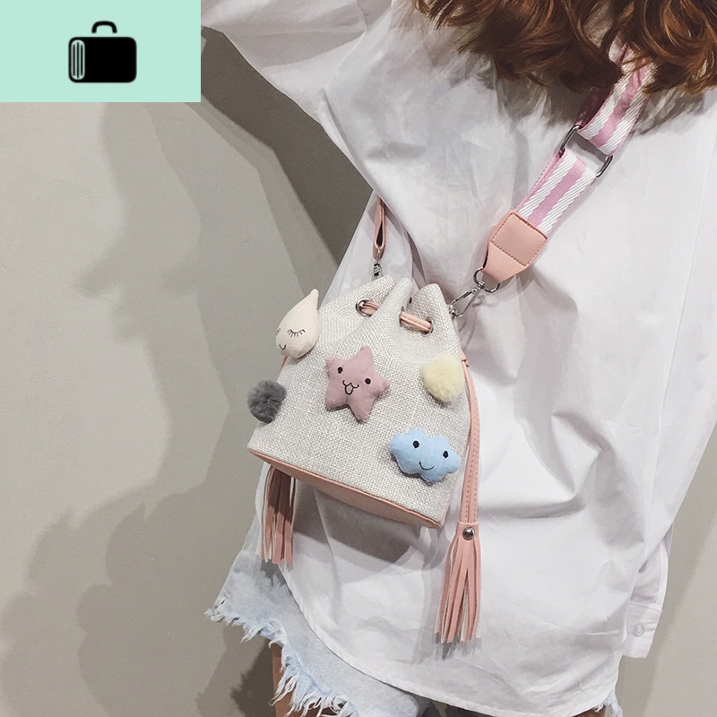 包包女包新款2020潮夏天小清新可爱帆布单肩斜挎包流行的网红小包NEW LAKE女斜挎包