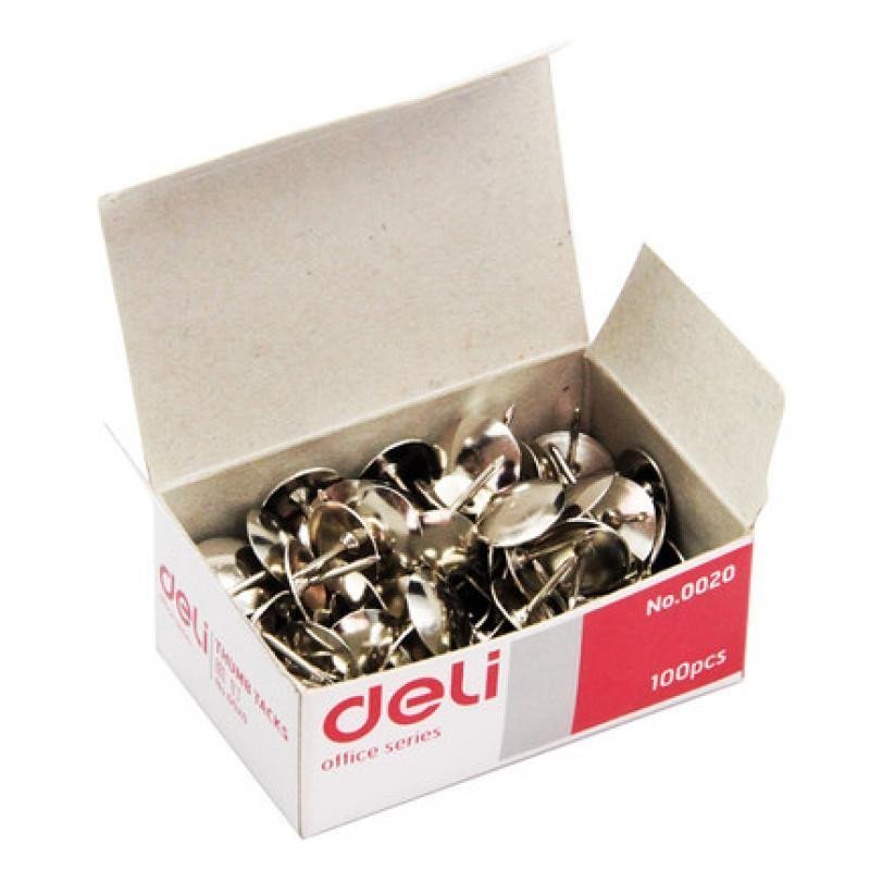 得力(deli) 0020 图钉 金属圆钉 按钉10盒装