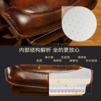 绵冠MIANGUAN老板椅子可躺办公椅牛皮大班椅舒适电脑椅实木商务老板真皮椅家用靠背椅太阳花色