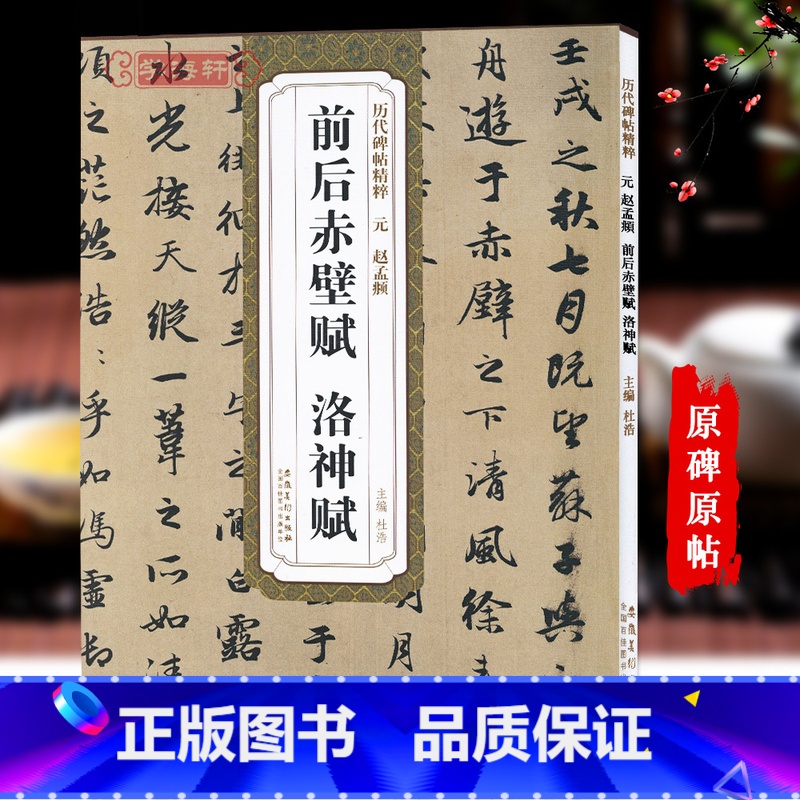 【正版】元赵孟頫前后赤壁赋洛神赋历代碑帖杜浩赵体赵孟俯行书毛笔字帖书法成人临摹古帖简体旁注原碑原贴籍安徽美术出版社