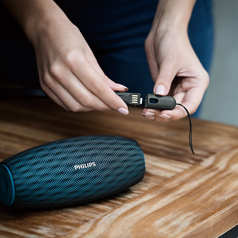 PHILIPS/飞利浦BT6900无线蓝牙音响 便携式防水防尘户外音响低音炮便携式蓝牙音响 蓝色