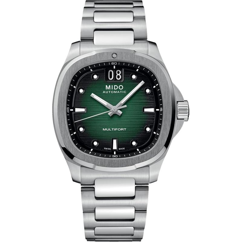Mido/美度瑞士自动机械绿盘大日期不锈钢男士商务休闲防水腕表高清大图
