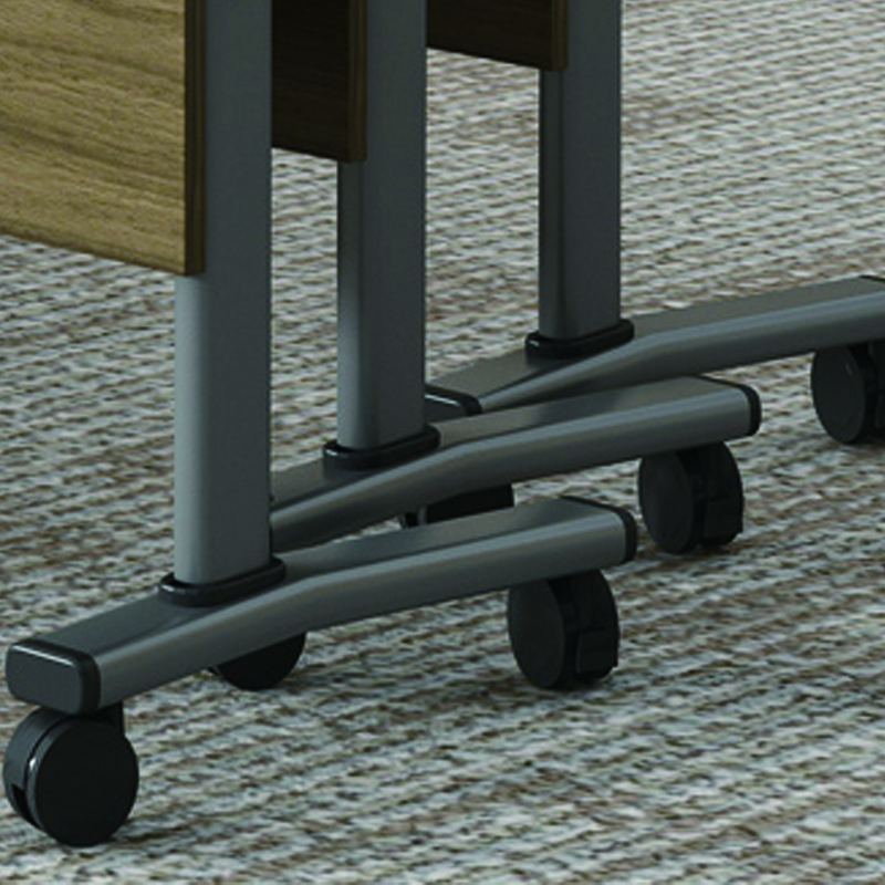 圣颖格折叠培训桌简约双人桌子带轮双层会议桌长1400mm宽500mm高750mm不含椅高清大图