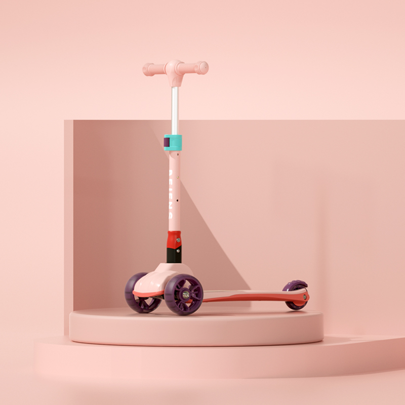 贝恩施儿童滑板车 四挡升降安全升级可折叠三轮溜溜车宝宝踏板滑行车2