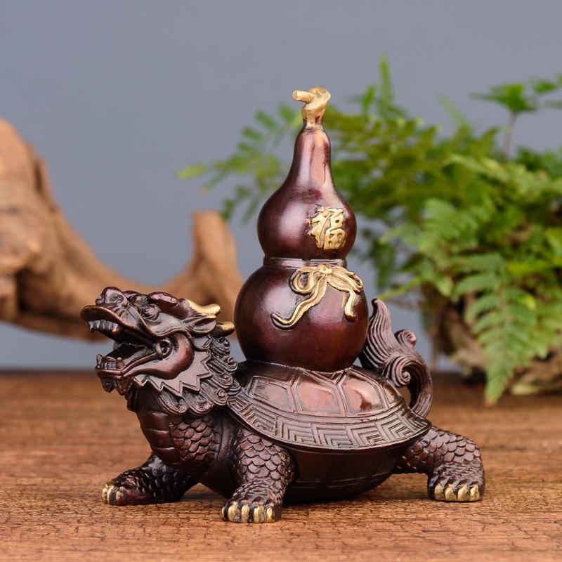 家柏饰(CORATED)龙龟葫芦 龙龟摆件铜高清大图