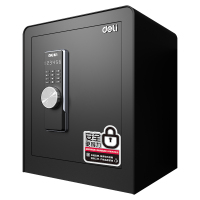 得力deli 3643S 保险箱/柜 45cm家用办公电子密码保险箱 全钢锁栓 入墙保管箱 钥匙密码黑色