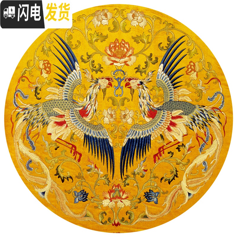 三维工匠古典凤凰十字绣小件孔雀2019新款线绣客厅卧室现代中式小幅简单绣 大格72*72丝线精准印花高清大图