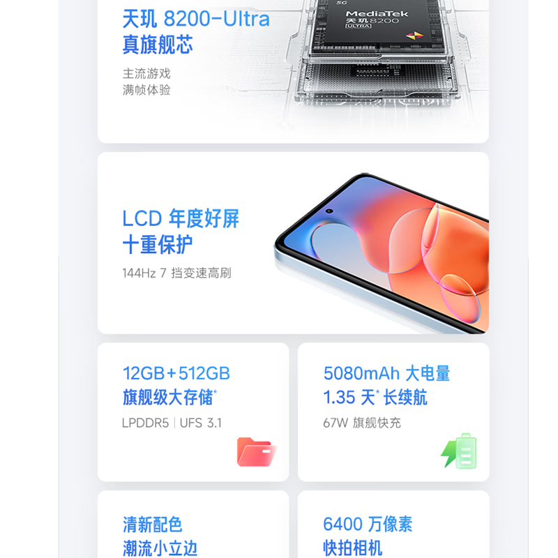 小米 Redmi Note12T Pro 12GB+256GB 晴海蓝 全网5G 天玑8200-Ultra 真旗舰芯 LCD 旗舰直屏 智能手机 note12