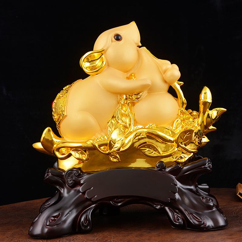 家柏饰(CORATED)锦鼠老鼠摆件生肖工艺品家居玄关客厅装饰鼠年物高清大图