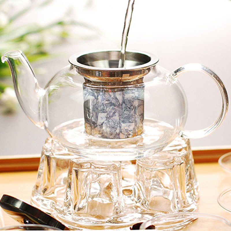 不锈钢过滤玻璃茶壶家用煮泡茶壶玻璃水壶小号花茶壶茶具创意简约家居家用水杯水具