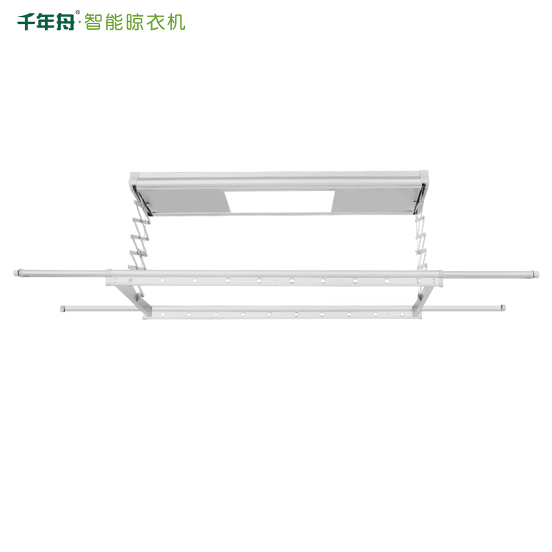 千年舟 D20 -2 电动晾衣架 智能无线遥控升降晾衣架阳台晾衣机（银色） 2杆1.2米-2.4米（可伸缩）