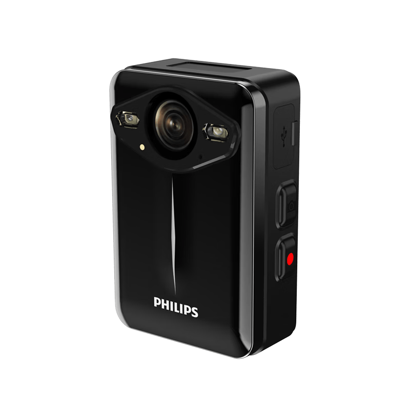 飞利浦(PHILIPS)VTR8003执法记录仪 高清防爆胸前随身红外夜视手机互联 黑色128G高清大图