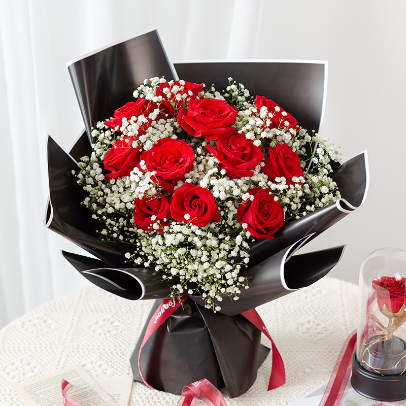 花递鲜花绿植花递真花11朵红玫瑰鲜花花束全国鲜花速递同城送花送朋友送恋人送长辈求婚表白生日礼物鲜花满天星 价格图片品牌报价 苏宁易购花递鲜花旗舰店
