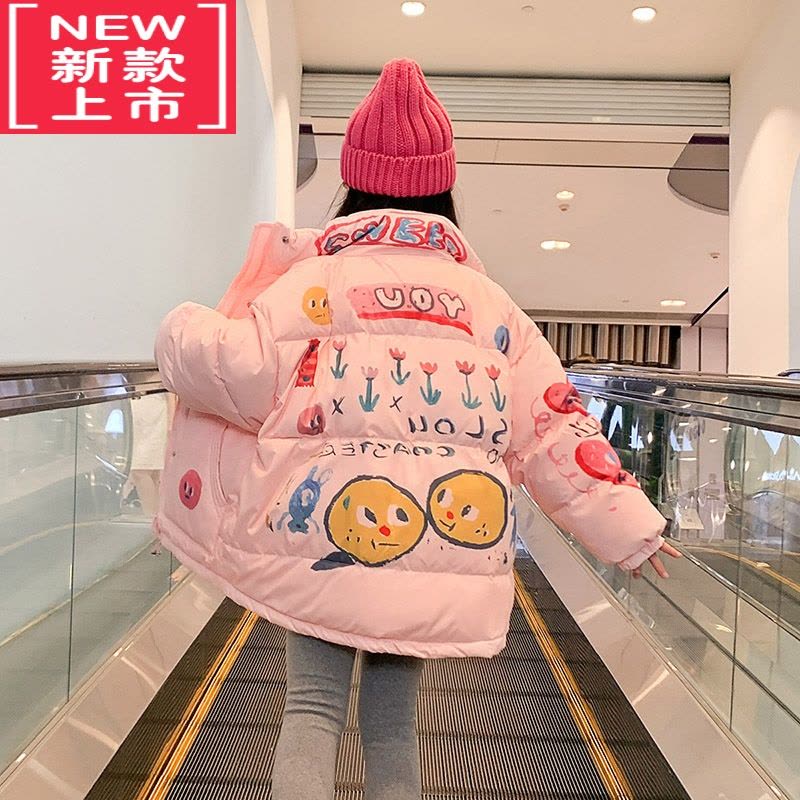 可莉允女童外套冬棉服2022新款中大童洋气冬装儿童冬季加厚棉衣立领棉袄图片