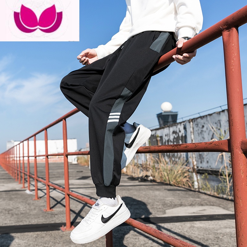 七斓工装裤男士2023新款运动休闲束脚锥形潮牌男生长卫裤子
