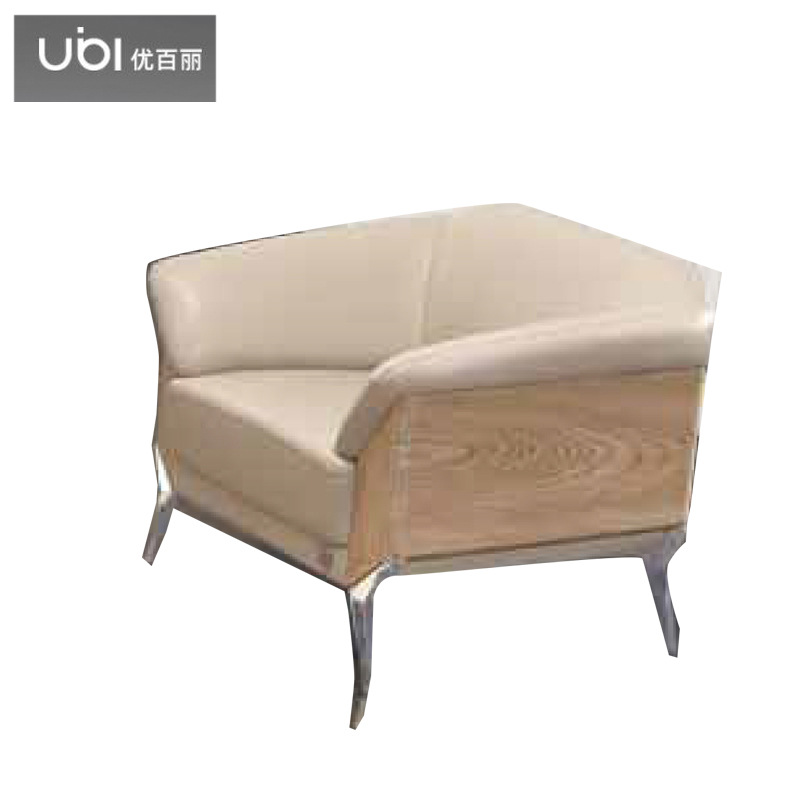 优百丽 F-673-B 办公室沙发 办公家具 会客接待 现代简约家具 颜色尺寸可定制 单人位（灰色西皮）