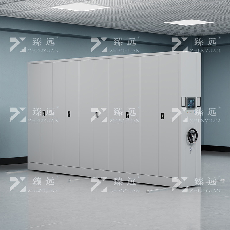 臻远ZY-MJJA-40 智能密集架移动式档案柜钢制轨道智能密集柜 通门 一列5组高清大图