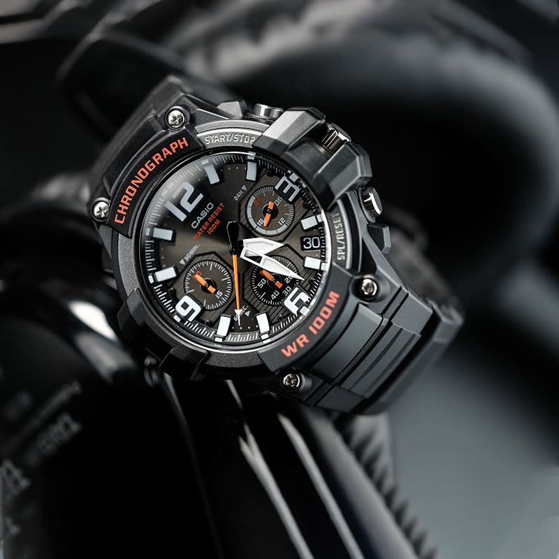 casio官方旗舰店卡西欧运动手表男 限量ins 运动防水潮流电子小黑表正品MCW-100 石英表男 学生手表男生礼物图片