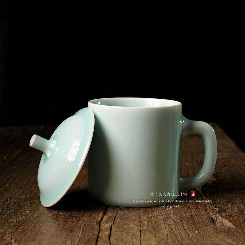 鼎亨主瓷陶瓷杯子带盖马克杯泡茶 办公杯大茶杯